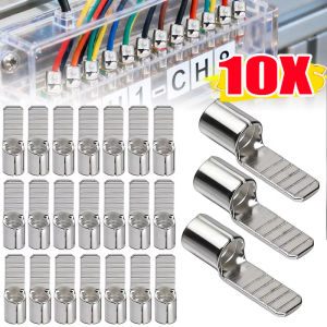 10pcs High Conductivity Copper Tube C45 Insert Terminals / Tin Coated Anti-Rust Pin Type Wire Crimp Lugs / Square Plug Circuit Breaker Cable Connection Fittings