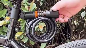 TOSUOD | TOSUOD Bicycle Lock with Tail Light 5-Digit Security Password Bike Lock Steel Cable Chain Anti-theft Bicycle Bike Accessories
