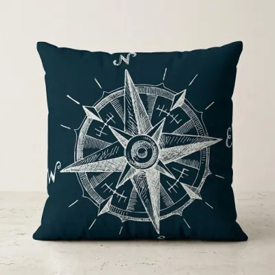 Linen Pillowcase Nautical Marine Style 45x45cm Decorative Cushion Cover for Home Decor Coastal Living Bedroom Decor Pillow Cover