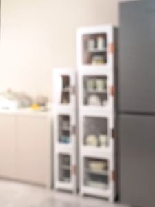 Worthbuy Stackable Storage Cabinet Slim Storage Box Narrow Rack Rack Rak Penyimpanan Berlipat Foldable Organizer Shelf