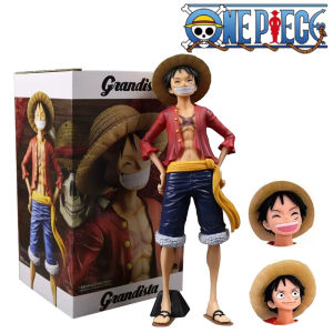 Bandai | Anime One Piece Figure Confident Smiley Luffy Three Form Face Changing Tide Play Ornaments Collection Model Doll Decoration Toys