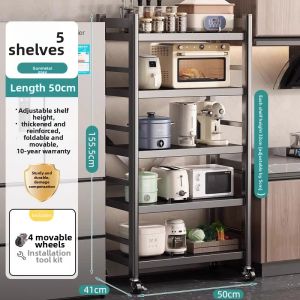 youqin | Kitchen Freestanding Multi-tier Gap Storage Rack for Oven & Microwave