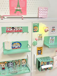 Giá Để Đồ Từ Tính Bằng Sắt Phong Cách Nhật Bản Màu Hồng Xanh Lá Cây Trang Trí Tủ Sắt Lưu Trữ Đồ Trang Trí Nhà Cửa Phụ Kiện Nhà Bếp