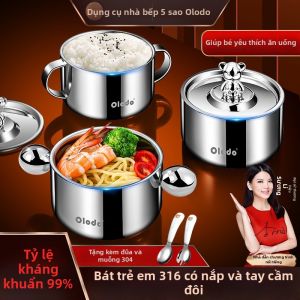 Bát Ăn Dặm Cho Bé Chống Vỡ Chống Nóng 2 Lớp Inox 316