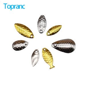40Pcs Fishing Spinner Willow Blades Metal Copper Lure Spoon Bait Tackle Smooth DIY Fishing Accessory Noise Not Hurt Line Sequin