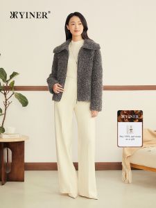 Wool and Mohair Mix French Style Curly Collar Short Jacket