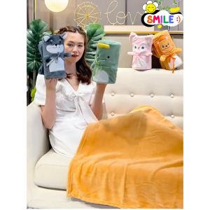 Smile 😊 พร้อมส่ง💯 ผ้าห่มนาโนพับได้ลายการ์ตูน ของฝากสุดน่ารัก ผ้าห่มพกพา ผ้าห่มกันหนาว อุ่นสบาย ผ้าห่มผืนเล็ก ของขวัญ