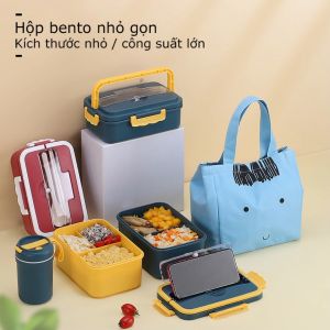 Hộp Đựng Cơm Giữ Nhiệt Chia 3 Ngăn Bento Cute