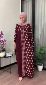 Kaftan Motif Zamaera Ld 180 cm Kaftan Panjang Muslim Wanita Nyaman