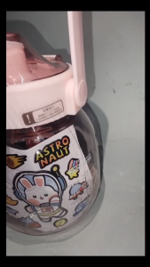 1.1 Liters Water Bottle with Straw for Kids Sport Tumbler/Kiddie Baby Cute Sport Drink Plastic Bottle
