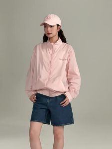 dangerouspeople | Simple Letter Print Lightweight Jacket
