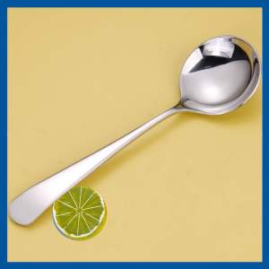 ช้อนซุปสแตนเลสแท้เกรด 304ช้อนสแตนเลสหนาราคาต่อ1 ชิ้น ช้อนกลม ช้อนสแตนเลส  ขนาด 17.3*4.6