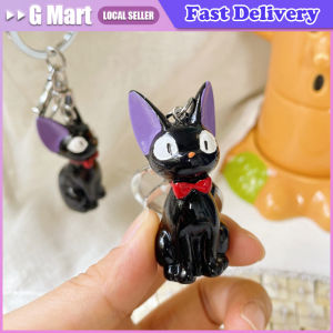 1pcs Cute Cartoon Animal Black Cat Keychain Figurines Kawaii Beard Cat Souvenir Figurines Gift