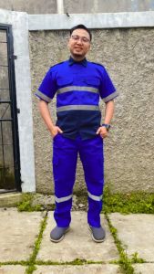 Kemeja Kombinasi 2 Pendek | Kemeja Safety | Atasan Safety | Atasan Kerja Mix | Atasan Proyek Murah