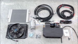 Treeligo 12V/24V Electric Universal Chassis Air Conditioner DC Automotive Air Conditioner Set