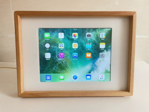 รูปภาพดิจิตอลแบบย้อนยุค รูปภาพดิจิตอลแบบไม้แท้ นาฬิกาตั้งโต๊ะ อุปกรณ์ตกแต่งบ้าน สไตล์เรียบง่าย โมเดิร์น