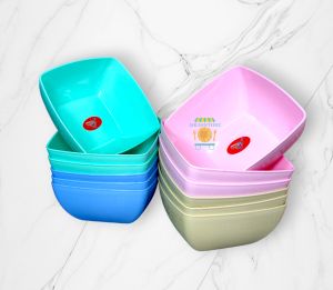 SALE 3 PCS MANGKUK PLASTIK TEBAL TAHAN PANAS BULAT BERULIR/ PROMO GRATIS ONGKIR