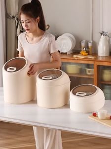 Kitchen Rice Dispenser with Transparent Lid Insect and Moisture Proof Sealed Rice Bucket Large Capacity Grain Storage Tank Rice Storage Box Keep Rice Fresh Long Time