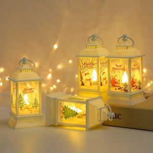 Polocat Christmas Lantern Santa Claus Snowman Elk Night Light Holiday Party Wind Lamp Desktop Decoration Supplies