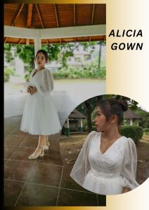 Civil Wedding Dress Midi Length