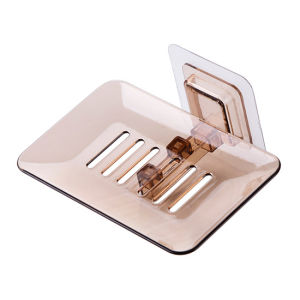 Bathroom Wall-Mounted Soap Dish Home Use Drainable Adhesive Soap Holder Nordic Style Pure Color Soap Box Storage Rack