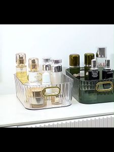 Transparent Desktop Storage Box Light Luxury Storage Basket Desktop Snack Storage Box Sundries Storage Box