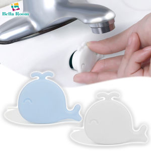 ซิลิโคนอุดกันรั่วแบบซิงค์ห้องน้ำรูปิดอ่างล่างหน้ารูปปลาวาฬน่ารักผ้าคลุมสำหรับเปลี่ยนอุปกรณ์อาบน้ำในห้องครัว2ชิ้น