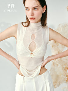 Livary Mio | Transparent Seductive Low Neck Knit Top