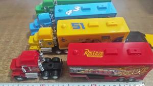 Takara Tomy | Pixar Cars Greg Candymans Hauler Model Car Anime Figure Mack Container Trucks Semi-Hauler Dinoco Racing Toys Childrens Gifts