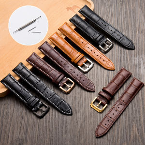 16mm 18mm 20mm 22mm 24mm High Quality Calfskin Leather Watch Strap Replacement for Universal Bamboo Pattern Cowhide Watch Band