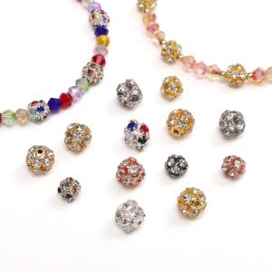 Copper Diamond Embedded Ball For Handmade Bracelet Necklace Earring Keychain DIY Craft Jewelry Making Accessories