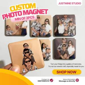 Custom Square Photo Magnet 3pcs/6pcs