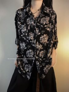 NANSSE | Áo Sơ Mi Nam In Hoa Văn Lụa Băng Mát Cho Mùa Hè và Nghỉ Dưỡng