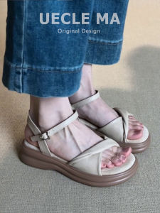 MASHUJIA | Soft Sheepskin Elevated Heels Sandals