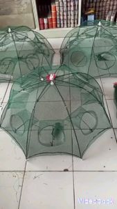 BUBU JARING PERANGKAP UDANG ATAU IKAN KECIL 8 LOBANG BUBU PAYUNG