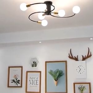 YHLAMP Ceiling Lights Nordic Modern Minimalist Chandelier For Living Room Droplight Bedroom Ceiling Light Black Gold Retro Creative Ceiling Lamp Energy Conservation Light Sala House Aisle Corridor Led Lights Home Decorat