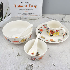 Japanese Style Ceramic Dinnerware Cartoon Characters Fruit Plate Breadman Steak Plate Western Cuisine Home Use Dishware