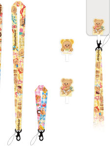 Butterbear Mobile Phone Strap Pad Anti-Loss Wrist Strap Safety Rope Clip Small Fan Rope Durable PET Soft Plastic Nylon Material