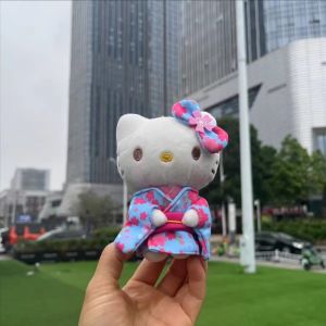 LDCX | Kimono Kitty Plush Bag Charm Cute Stuffed Doll Keychain Kawaii Soft Toy Pendant Girls Sweet‑style Key Holder My Melody