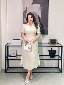 Elegant Retro Irregular Collar Pleated Dress