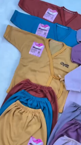 RISYABABYSTORE 3 Stel Setelan Panjang bayi Newborn 0-3 Bulan baju bayi lengan Panjang celana bayi panjang Katun Lembut Nyaman SNI