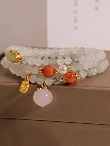 Designer Multi-Layer TianShanCui Bracelet Classy Key New Chinese Style Fashion Accessory Lapel Pin Jewelry Casual Style