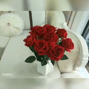 【No-profit】 10PCS Romantic Rose Artificial Flower DIY Red White Silk Flower for Party