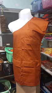 อังสะ ซิปข้าง 3 กระเป๋า ผ้าซัลฟลอไรท์ (  อังสะซิปข้าง อังษะ พระ เสื้อผ้าพระ ) โชคดีโปรดักส์ สังฆภัณฑ์