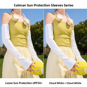 Miiow | Cat Lady High Aesthetic Sun Protection Ice Sleeve Womens Summer Cool Feeling Ice Silk Guard Sleeve Outdoor Cycling Gloves