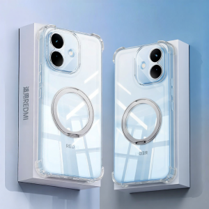 imobile | Transparent Ultra-thin Protective Cover with Kickstand Full Protection Shockproof Silicone