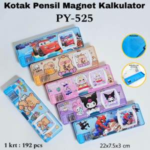 Kotak Pensil Magnet Kalkulator + Rautan PY 525 Fancy Capybara Kuromi