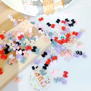 10pcs 网红爆款 美甲蝴蝶结 树脂饰品材料奶油胶发夹配件 Nail Art Diy Accessories Material Mini Ribbon Bow Tie Decor Phone Case Hairclip DC867 DND