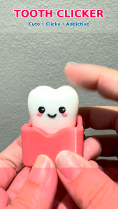 Tooth Clicker Keychain - Cute Satisfying Click Sound that Relieve Stress & Calm Anxiety - Great for Dental Patients and Tooth Fairy Exchange