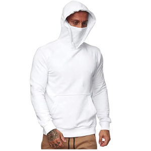 Solid Color Pullover Mask Hooded Sweater Pure Color Pullover Mask Hooded Sweatshirt